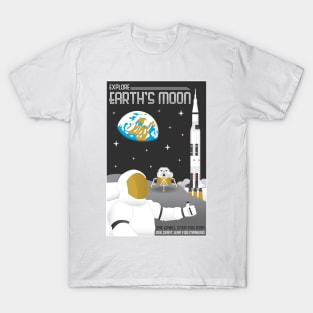 Explore Earth's Moon Travel Poster T-Shirt